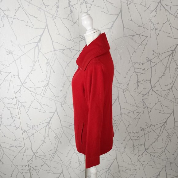 Banana Republic Red 100% Cashmere Full Zip Sweater - Picture 2 of 5